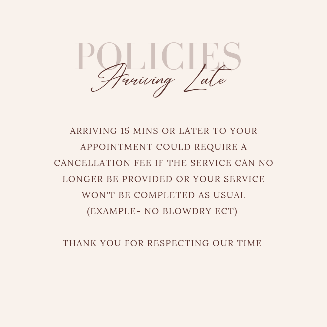Salon Cancellation Policy Samples from Canada | zolmi.ca